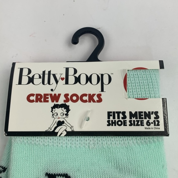 Betty Boop Crew Socks Set of 2 Gray Red Mint Green New NWT - Picture 6 of 11